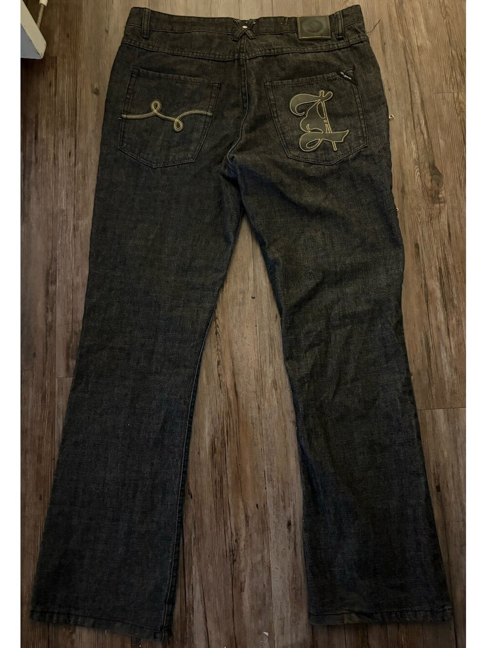 VTG Lrg Lifted Research Group Black Denim Bootcut Jeans 36